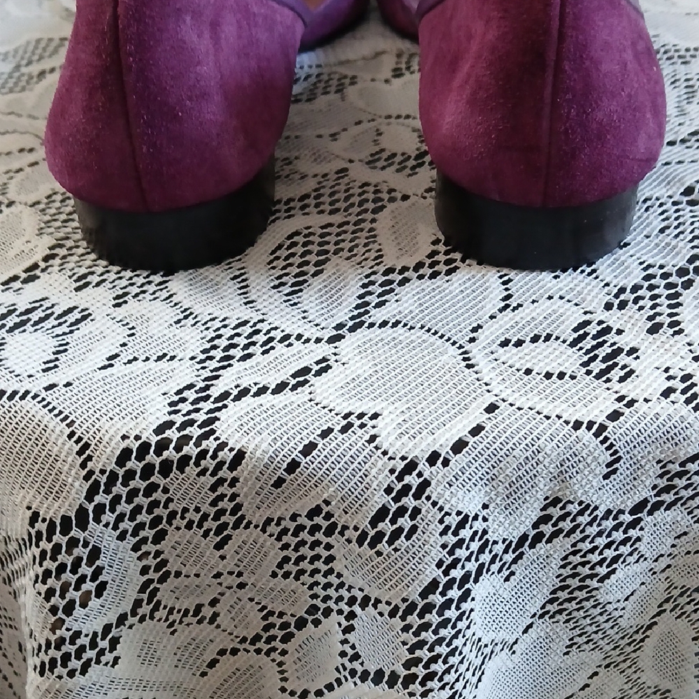 Women's Purple Suede Flats By Delman - Picture 4 of 5